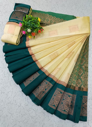Uppada Kotanji Contrast Border Silk Cotton Sarees