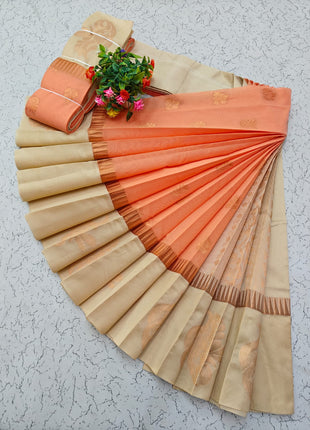 Uppada Kotanji Contrast Border Silk Cotton Sarees