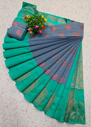 Uppada Kotanji Contrast Border Silk Cotton Sarees