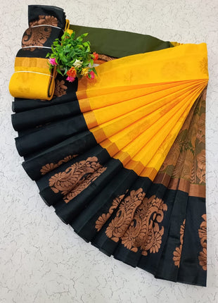 Uppada Kotanji Contrast Border Silk Cotton Sarees