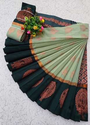 Uppada Kotanji Contrast Border Silk Cotton Sarees