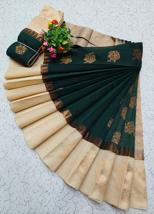 Uppada Kotanji Contrast Border Silk Cotton Sarees