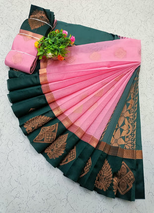 Uppada Kotanji Contrast Border Silk Cotton Sarees