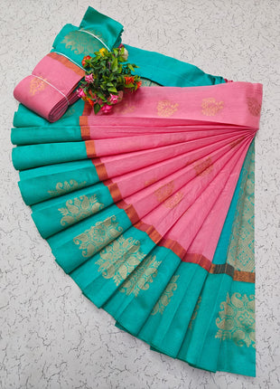 Uppada Kotanji Contrast Border Silk Cotton Sarees