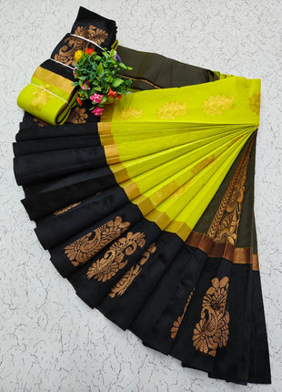 Uppada Kotanji Contrast Border Silk Cotton Sarees