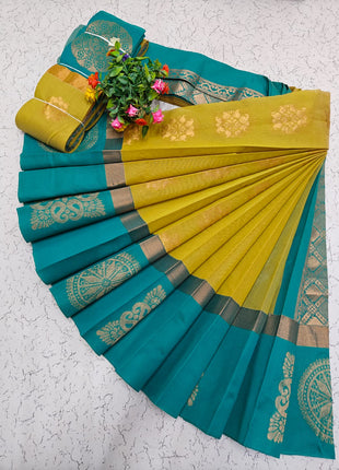 Uppada Kotanji Contrast Border Silk Cotton Sarees
