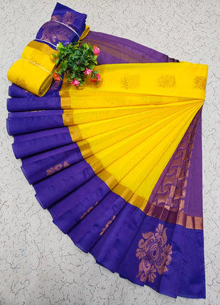 Uppada Kotanji Contrast Border Silk Cotton Sarees