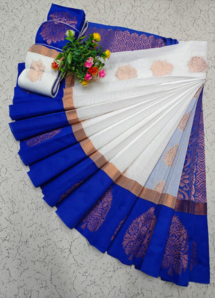 Uppada Kotanji Contrast Border Silk Cotton Sarees