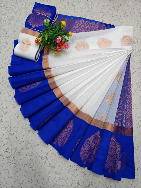 Uppada Kotanji Contrast Border Silk Cotton Sarees