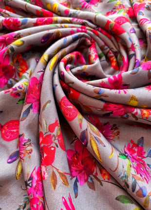 Grey With Floral Prints