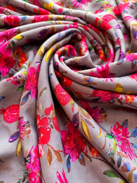 Grey With Floral Prints