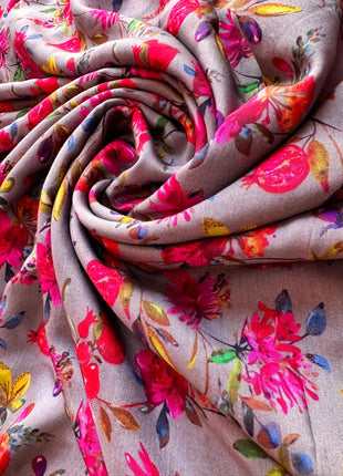 Grey With Floral Prints