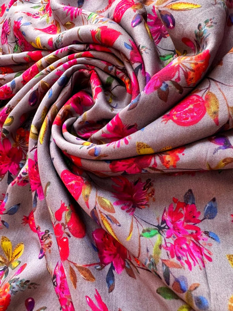 Grey With Floral Prints