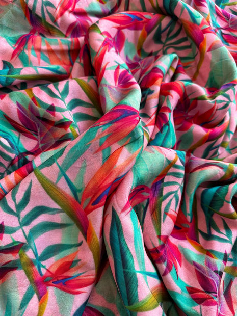Light Pink With Leaf Prints