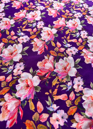 Deep Purple With Floral Prints