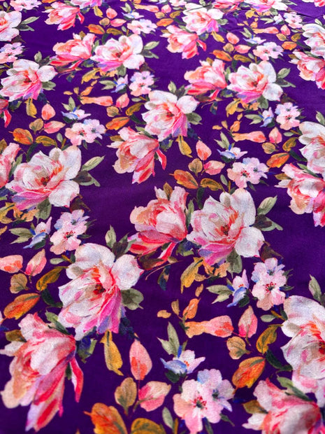 Deep Purple With Floral Prints