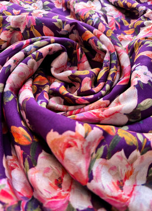 Deep Purple With Floral Prints