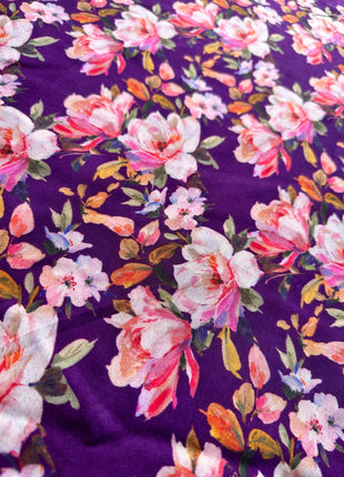 Deep Purple With Floral Prints