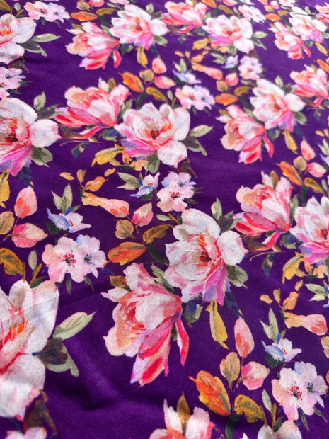 Deep Purple With Floral Prints