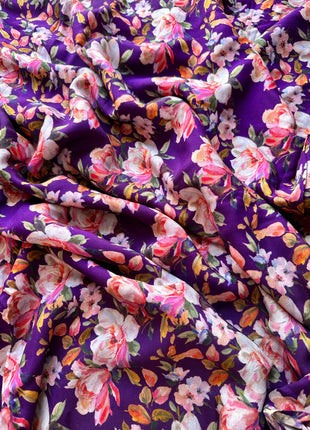 Deep Purple With Floral Prints