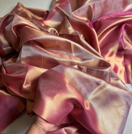 Women's Premium Silk Saree with Blouse Piece – Rose Pink
