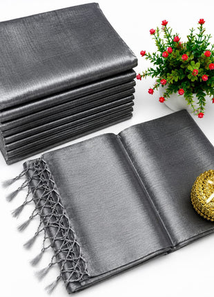 Premium Quality Raga Tissue  Soft Silk Saree - LTS153 Silver Grey