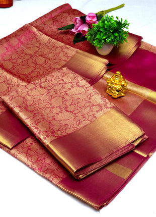 Luna Kanchipuram Tissue Silk Saree - LTS99 Red