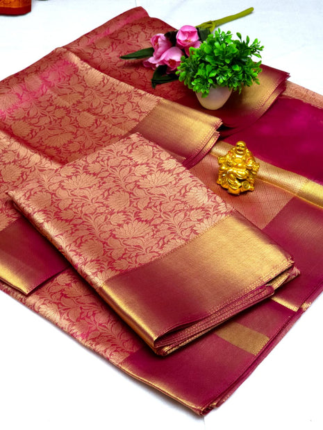 Luna Kanchipuram Tissue Silk Saree - LTS99 Red
