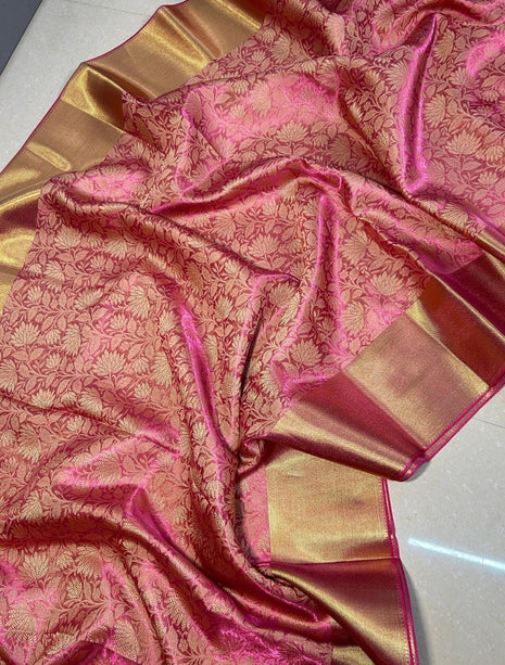 Luna Kanchipuram Tissue Silk Saree - LTS101 Pink
