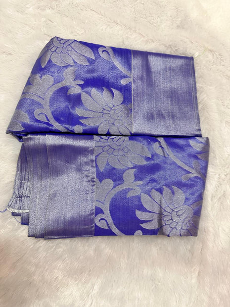 Tissue Kota Jari Model Sarees - LTS07 Sapphire Blue