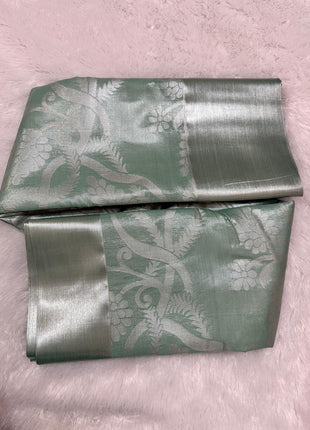 Tissue Kota Jari Model Sarees - LTS04 Light Pastel Green
