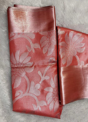 Tissue Kota Jari Model Sarees - LTS13 Tomato Red