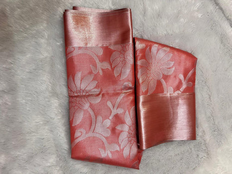 Tissue Kota Jari Model Sarees - LTS13 Tomato Red