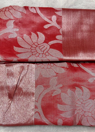 Tissue Kota Jari Model Sarees - LTS18 Bright Red