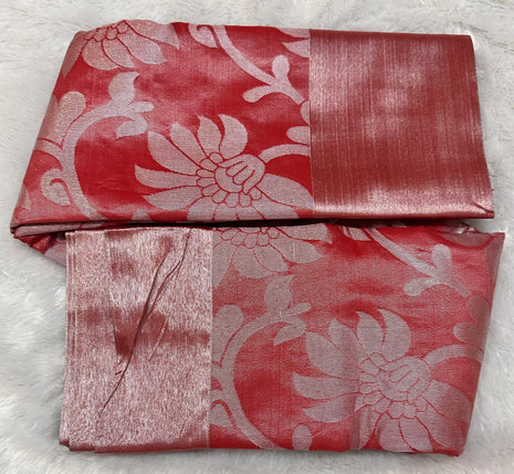 Tissue Kota Jari Model Sarees - LTS18 Bright Red