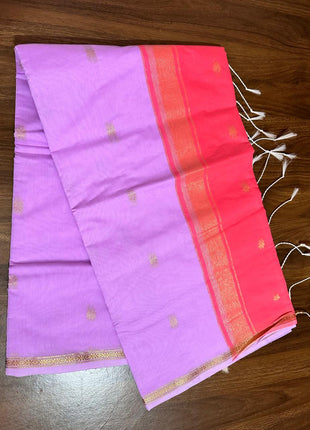 Luna Silk Cotton Saree - LTS60 Lavender & Pink
