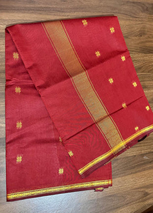 Luna Silk Cotton Sarees - LTS77 Dark Red