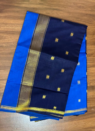 Luna Silk Cotton Sarees - LTS72 Royal Blue & Blue
