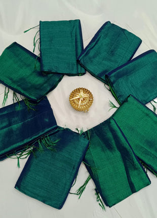 Premium Quality Raga Tissue  Soft Silk Saree - LTS151  Dual-tone blue and green