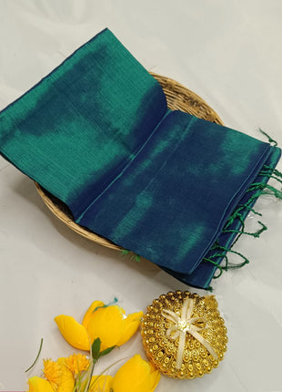 Premium Quality Raga Tissue  Soft Silk Saree - LTS151  Dual-tone blue and green