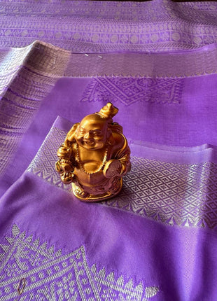 Kanchipuram Handloom Soft Silk Saree - LTS122 Lavender & Silver