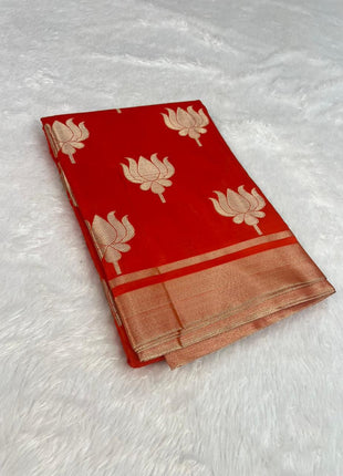Lotus Glow Saree Red