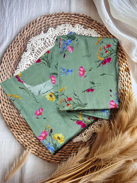 Light Green With Floral Print - LTC22