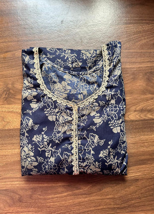 Navyblue With Floral Prints - LTC31