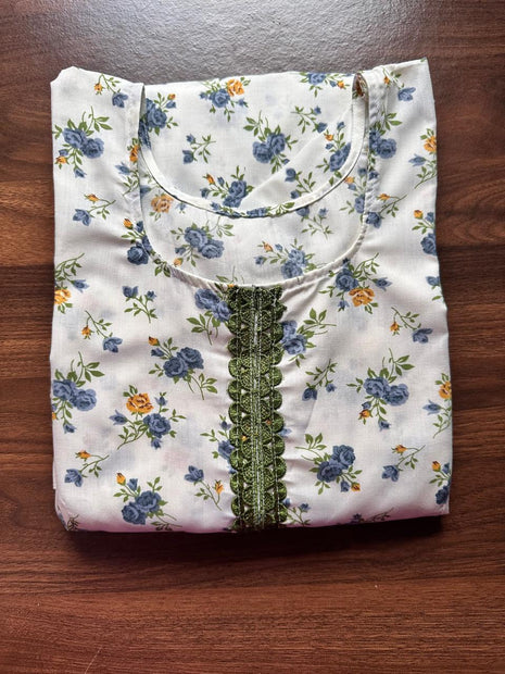 White With Floral Prints - LTC28