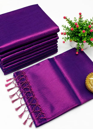 Premium Quality Raga Tissue Soft Silk Saree - LTS174 Purple