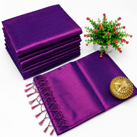 Premium Quality Raga Tissue Soft Silk Saree - LTS174 Purple