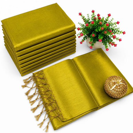 Premium Quality Raga Tissue  Soft Silk Saree - LTS157  Mustard Yellow