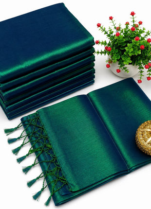 Premium Quality Raga Tissue  Soft Silk Saree - LTS151  Dual-tone blue and green