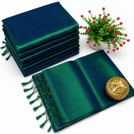 Premium Quality Raga Tissue  Soft Silk Saree - LTS151  Dual-tone blue and green